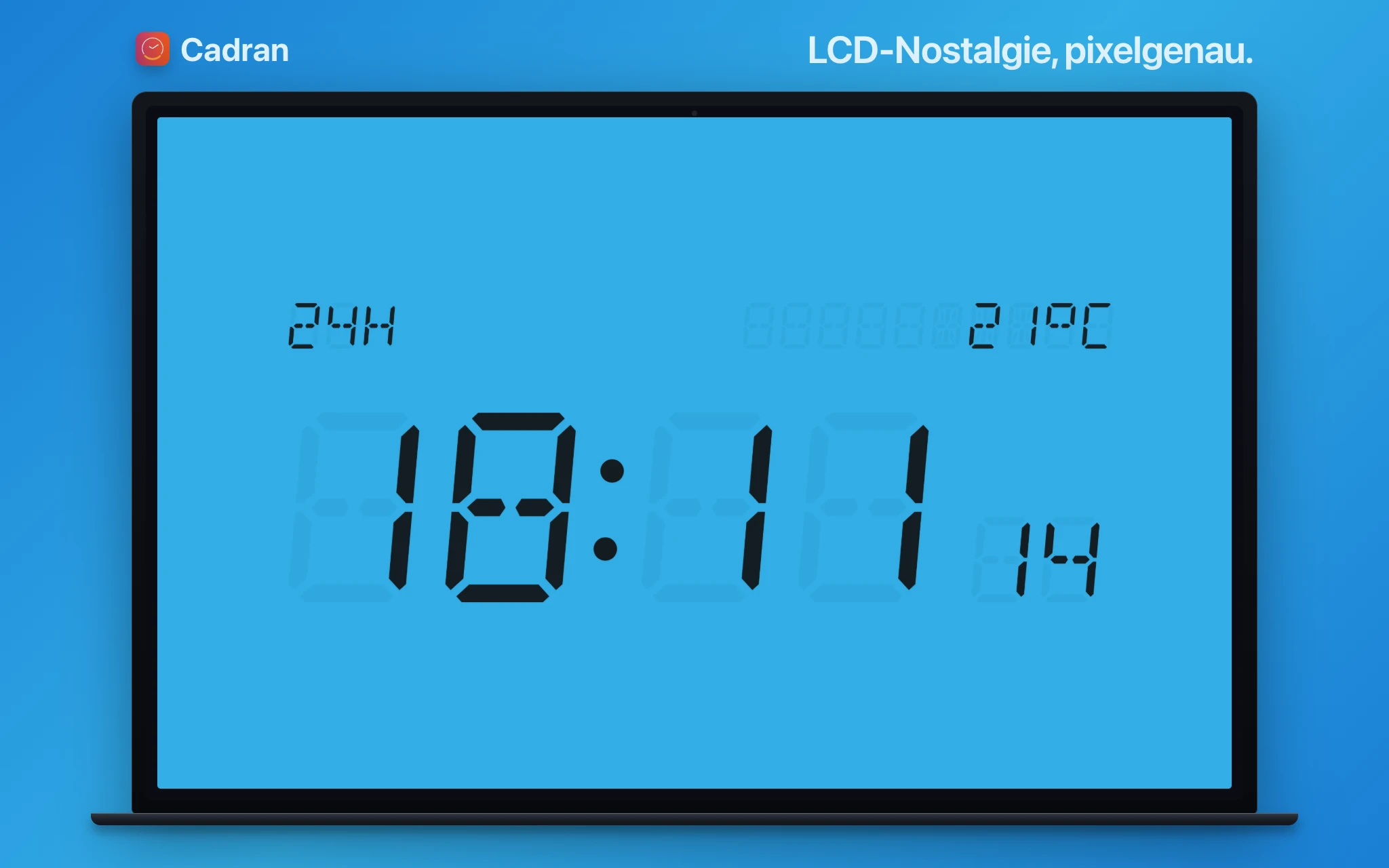 Quartz clock face on Mac desktop — Cadran