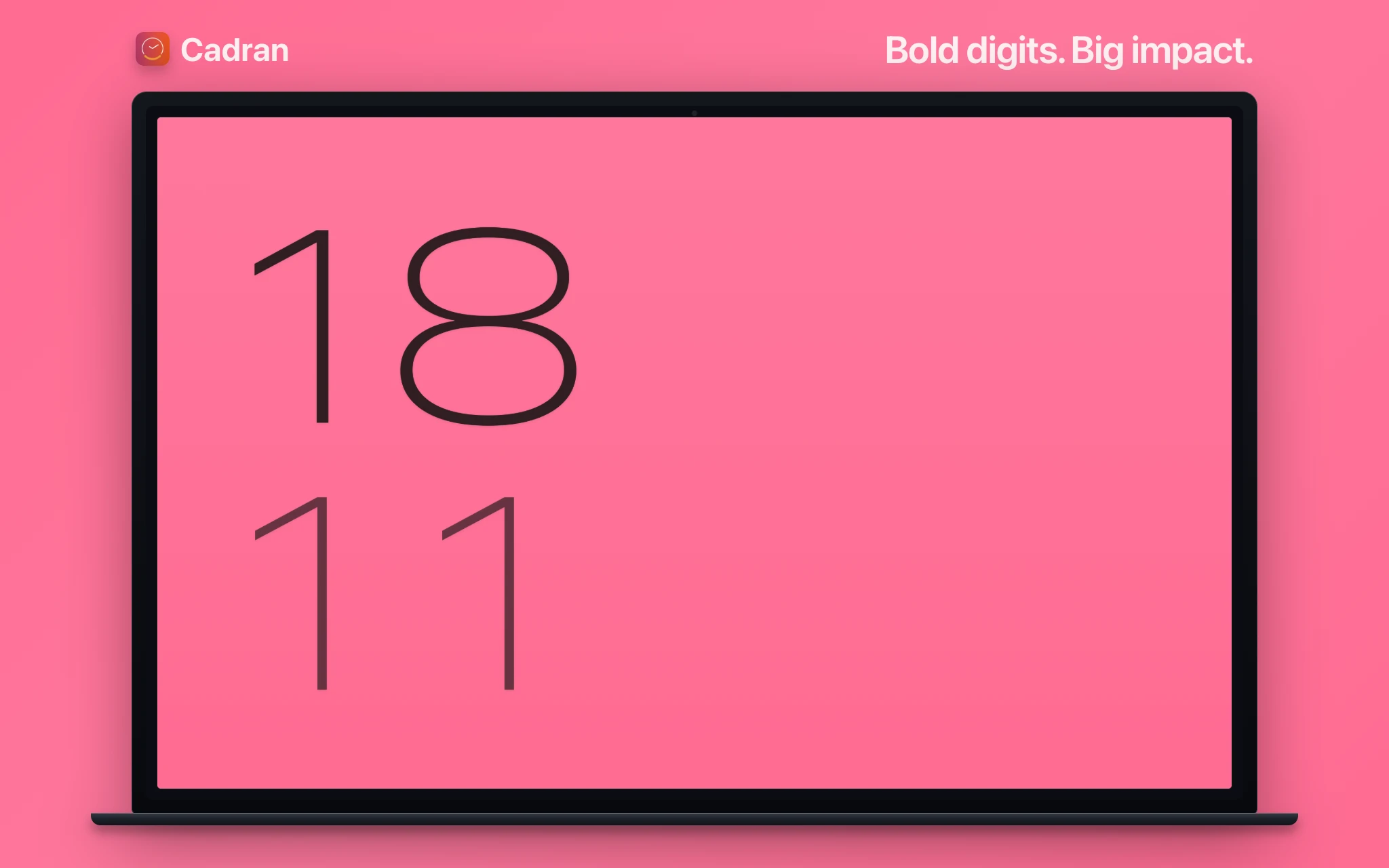 Titan clock face on Mac desktop — Cadran