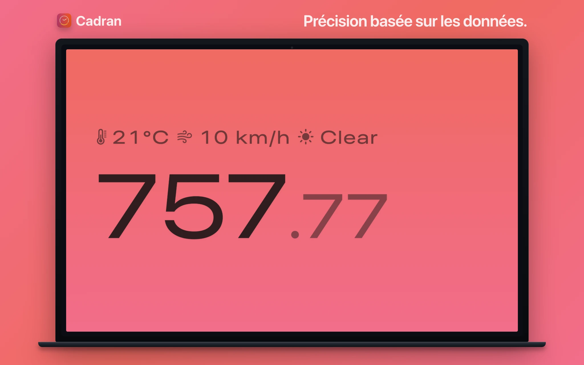 Metric clock face — Cadran