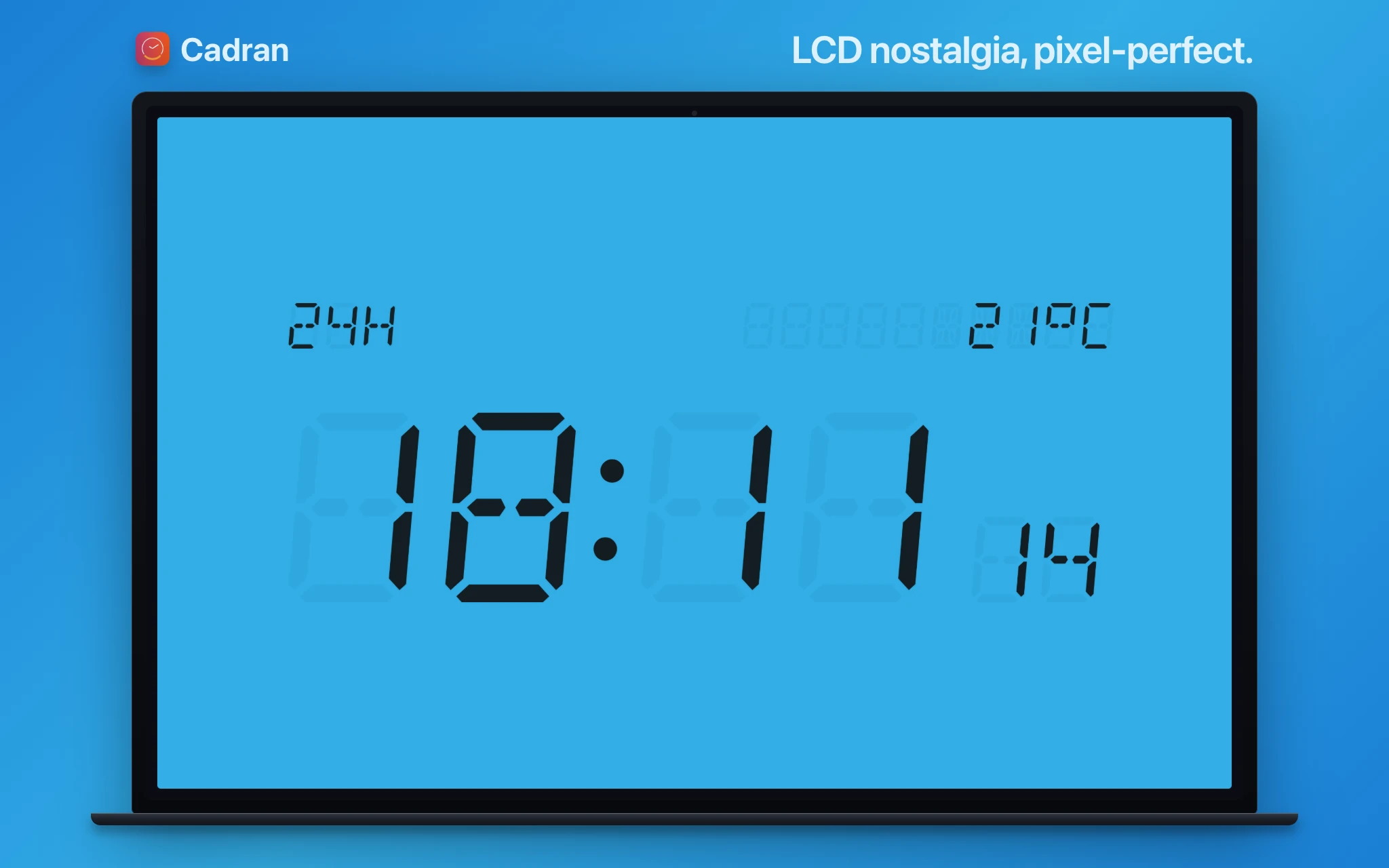Quartz clock face on Mac desktop — Cadran