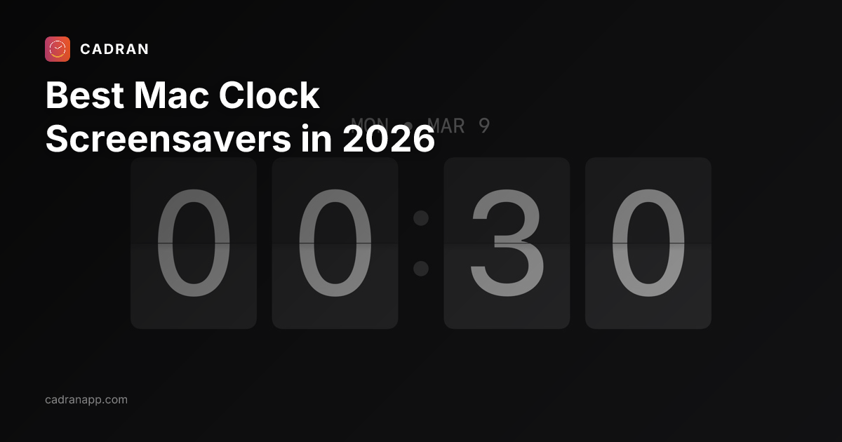 Best Mac Clock Screensavers in 2026 · Cadran